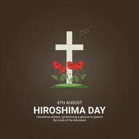 Hiroshima Remembrance Day Creative Ads Design. Hiroshima Atomic bombing element isolated on Template for background. Hiroshima Poster, August 6. Important day vector