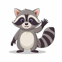 Cute Baby Raccoons Cartoon Illustration Design Isolated on White Background vector