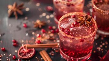 A toast to the season with a mocktail of pomegranate juice ginger beer and a sprinkle of cinnamon video