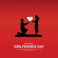 National Girlfriends Day creative ads design. National Girlfriends icon isolated on Template for background. Girlfriends Day ads Poster, , illustration, August 1. Important day vector