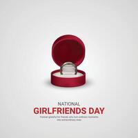 National Girlfriends Day creative ads design. National Girlfriends icon isolated on Template for background. Girlfriends Day ads Poster, , illustration, August 1. Important day vector