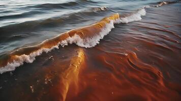 como el rojo marea se mueve en eso hojas un camino de destrucción y devastación en sus despertar un recordatorio de el daño nosotros infligir en el Oceano video