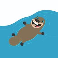 Cartoon platypus isolated on white background vector