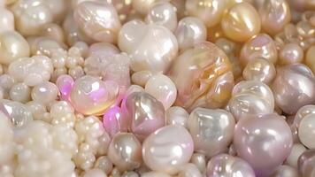 A stunning display of cave pearls in varying shades of pale pink yellow and white video