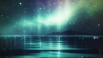 A magical moment as the Northern Lights cast their vibrant colors onto the calm waters of a hidden lake video