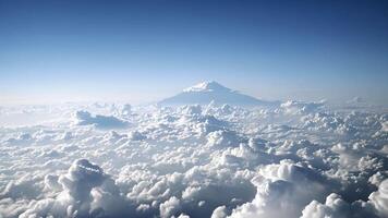 A distant shadow appearing to defy gravity as it stands tall amidst the puffy white clouds video