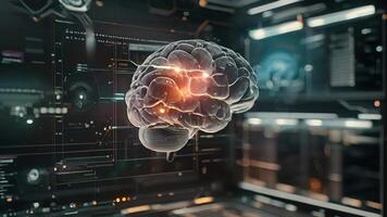 A brain with targeted areas highlighted representing the specific memories being edited. video