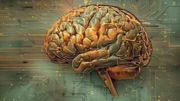 A conceptual drawing of a brain with sections representing human and AI elements highlighting the need for balance and ethical considerations in their integration. video