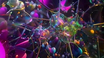ein faszinierend kaleidoskopisch Anzeige von Verflechtung Wege jeder einer Darstellen ein einzigartig synaptisch Verbindung im das Gehirn. video
