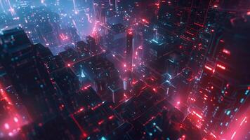 A vast network of interconnected computer systems representing the collective knowledge of transhumanist movements. video