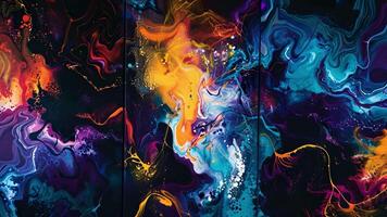 en serier av abstrakt målningar den där likna elektrisk mönster inspirerad förbi de elektrisk signaler den där kraft vår neuralt nätverk. video