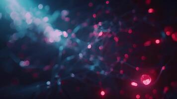 ett invecklad nätverk av holografiska trådar och knutpunkter illustrerar de förbindelse mellan de sinne och teknologi. video