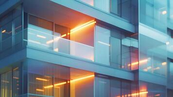 en bostads- byggnad med fönster den där automatiskt justera deras färgton baserad på de passagerare neuralt respons tillhandahålla ett idealisk belysning och vyer. video