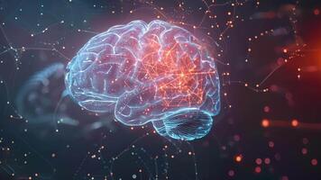 A brain scan displaying increased brain activity and synapse formation after being treated with nanobots. video