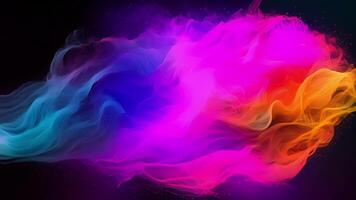 un' serie di fotografie cattura il movimento di colorato discussioni nel mezz'aria evocando il senso di caos e imprevedibilità Associated con il quantistico regno video
