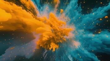 An image of a particle collision captured by a highspeed camera showcasing the explosion of particles video