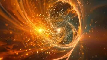 un' digitale animazione di supersimmetrico particelle collisione e fusione rivelatrice il sottostante unità e simmetria di il universo video