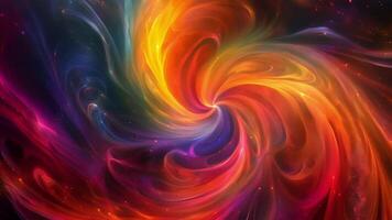 vibrante redemoinhos do cor e formas exibindo a lindo simetria encontrado dentro a mundo do partícula física video