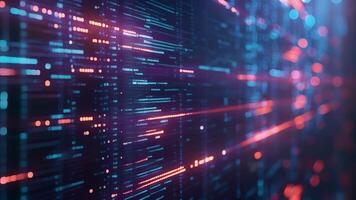A closeup shot of a computer screen with lines of code and algorithms running in the background representing the powerful technology behind counterterrorism ytics. video