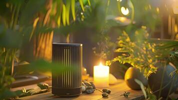 elevar seu autocuidados rotina com de Meio Ambiente biohacking criando uma semelhante a um spa santuário dentro seu próprio casa com desintoxicante ar filtração e teutico iluminação. video