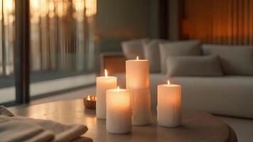 With the candles as the focal point this relaxation area exudes a sense of simplicity and minimalism encouraging guests to slow down and unwind. video