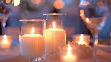 The flickering candles added a touch of romanticism to the otherwise modern and minimalist setting. video