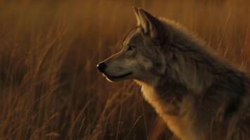 The haunting cries of a lone wolf pierce the stillness of the night a reminder of the wild and untamed nature of the prairie. 2d flat cartoon video