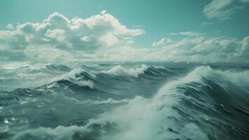 groß Körper von Wasser umgeben durch Wolken video