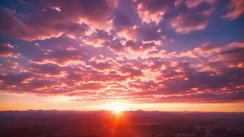 Sun Setting Over Large Body of Water video