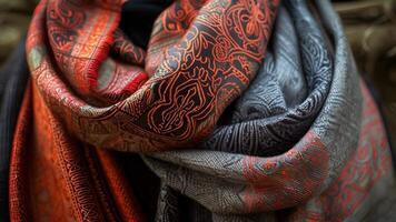 varje scarf är en mästerverk tillverkad med vård och skicklighet framställning dem en Sann arbete av konst video