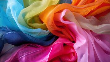 The colors of the scarves seem to dance and blend together creating a kaleidoscope of beauty video