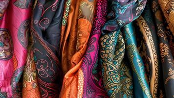 A tapestry of richly hued silk scarves with intricate designs that mesmerize the eye video