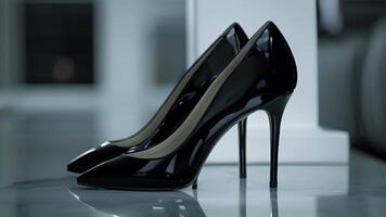 A set of sleek black stilettos with delicate ss beg to be chosen for a night out video