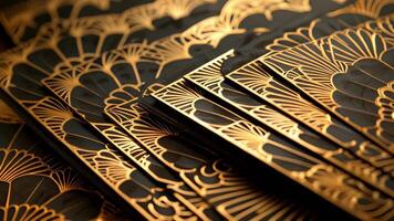 A set of letterpress cards exquisitely handprinted with a lavish gold and black design adding a touch of grandeur to any occasion video