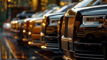 A line of gleaming extravagant vehicles begging to be driven video