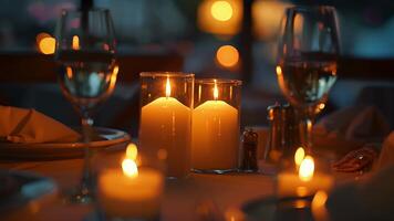 A warm candlelit ambiance sets the mood for a peaceful and intentional dining experience video