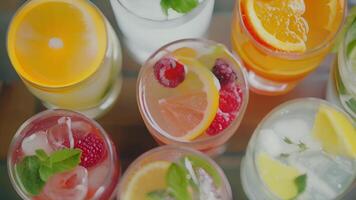 The mocktails range from sweet to tangy with a variety of flavors such as citrus berries and herbs video