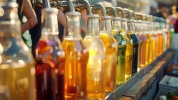 A vendor sells nonalcoholic beer offering a variety of flavors including fruity and traditional options to cater to all tastes video