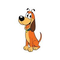 Cute Basset Hound Dog Cartoon Style vector