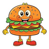 Cute Hamburger Mascot Logo CheeseBurger Mascot vector