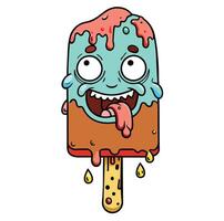 Monster Melting Ice Cream Zombies Melting Ice Cream vector