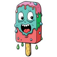 Monster Melting Ice Cream Zombies Melting Ice Cream vector