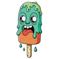 Monster Melting Ice Cream Zombies Melting Ice Cream vector