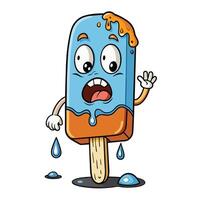 Monster Melting Ice Cream Mascot Zombies Melting Ice Cream Mascot vector