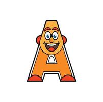 Alphabet A Mascot Cartoon Letter A Mascot T Shirt Design For Print On Demand vector