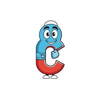 Alphabet C Mascot Cartoon Letter C Mascot T Shirt Design For Print On Demand vector