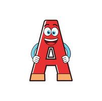 alfabeto un mascota dibujos animados letra un mascota t camisa diseño para impresión en demanda vector