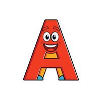 alfabeto un mascota dibujos animados letra un mascota t camisa diseño para impresión en demanda vector