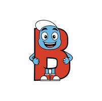 Alphabet B Mascot Cartoon Letter B Mascot T Shirt Design For Print On Demand vector