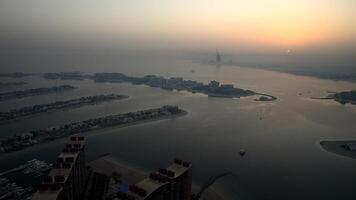 Flying over a body of water during a plane journey, capturing the scenery below video